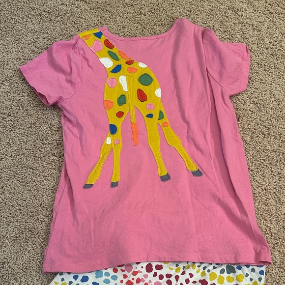 Mini Boden Pink and Yellow Giraffe Set with Playful Patterns - Picture 3 of 6